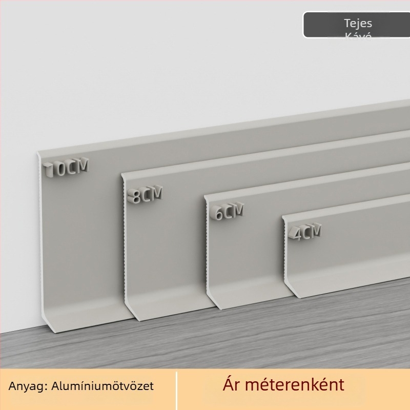 Öntapadós alumínium padlószegély, 6/8 cm szélesség, krémszínű