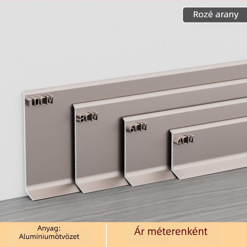 Öntapadós alumínium padlószegély, 6/8 cm szélesség, krémszínű