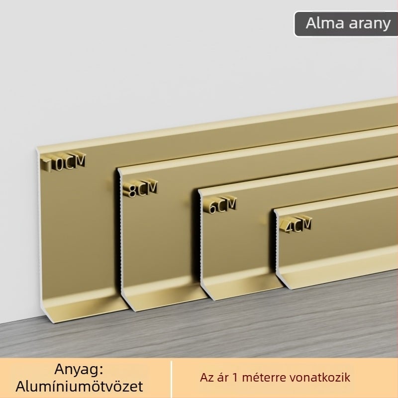 Öntapadós alumínium padlószegély, 6/8 cm szélesség, krémszínű