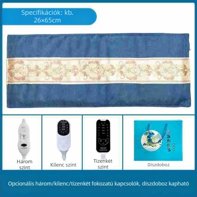 Elektronikus melegítő sóterápiás párna az egész testre, durva sóval, derék-, váll- és lábtámaszokkal, állítható hőmérséklet, intelligens vezérlés