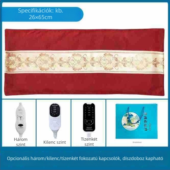 Elektronikus melegítő sóterápiás párna az egész testre, durva sóval, derék-, váll- és lábtámaszokkal, állítható hőmérséklet, intelligens vezérlés