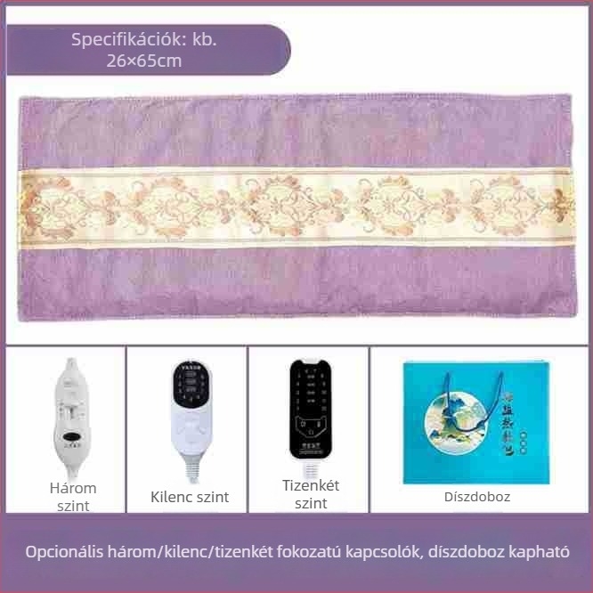 Elektronikus melegítő sóterápiás párna az egész testre, durva sóval, derék-, váll- és lábtámaszokkal, állítható hőmérséklet, intelligens vezérlés