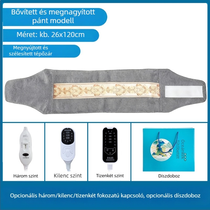Elektronikus melegítő sóterápiás párna az egész testre, durva sóval, derék-, váll- és lábtámaszokkal, állítható hőmérséklet, intelligens vezérlés