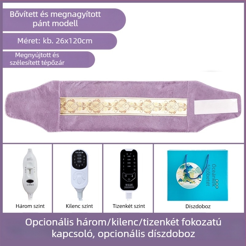 Elektronikus melegítő sóterápiás párna az egész testre, durva sóval, derék-, váll- és lábtámaszokkal, állítható hőmérséklet, intelligens vezérlés