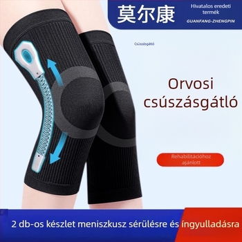 Nyári bambuszszénrostból készült csúszásmentes térdvédő, könnyű ízületi védelem sporthoz