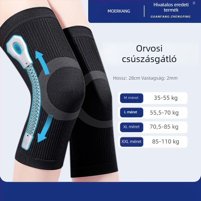 Nyári bambuszszénrostból készült csúszásmentes térdvédő, könnyű ízületi védelem sporthoz