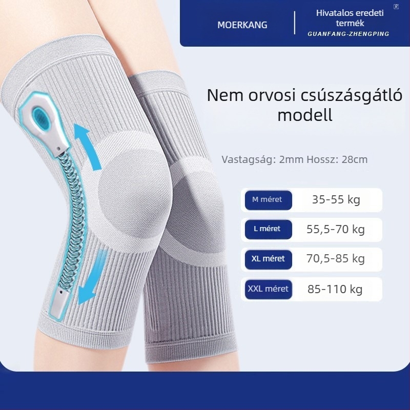 Nyári bambuszszénrostból készült csúszásmentes térdvédő, könnyű ízületi védelem sporthoz