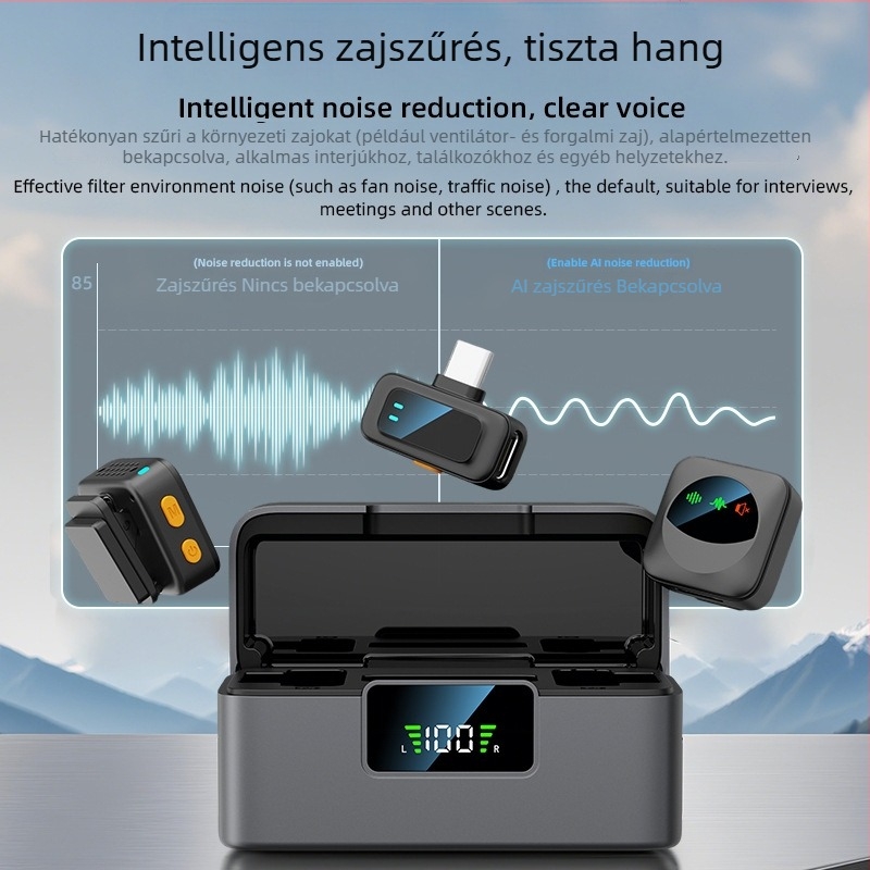 SX36 Q18 vezeték nélküli lavalier mikrofon mágneses rögzítővel HD felvételhez
