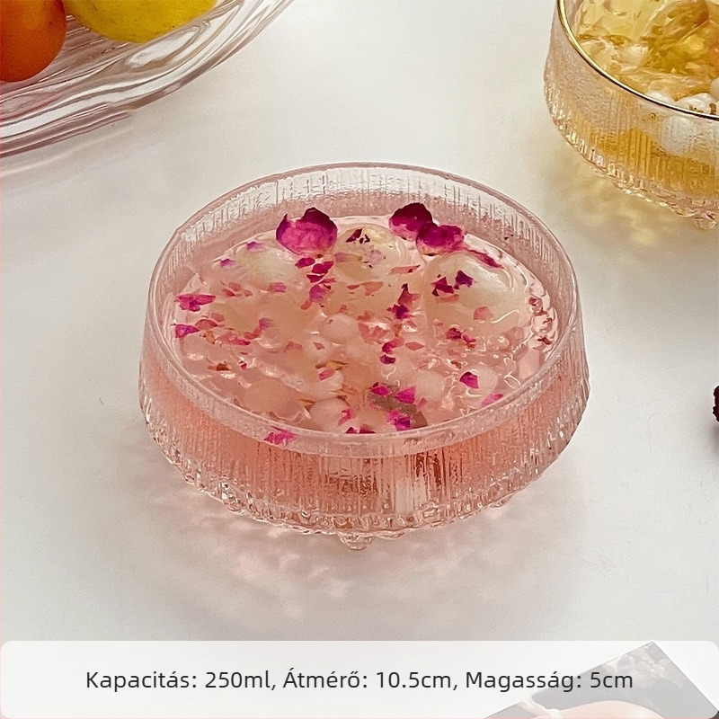 Stílusos üveg desszerttál, szabálytalan alakú, luxus dizájn szépségszalonok számára, madárfészek desszert és zseléhez, átmérő 10–10,9 cm