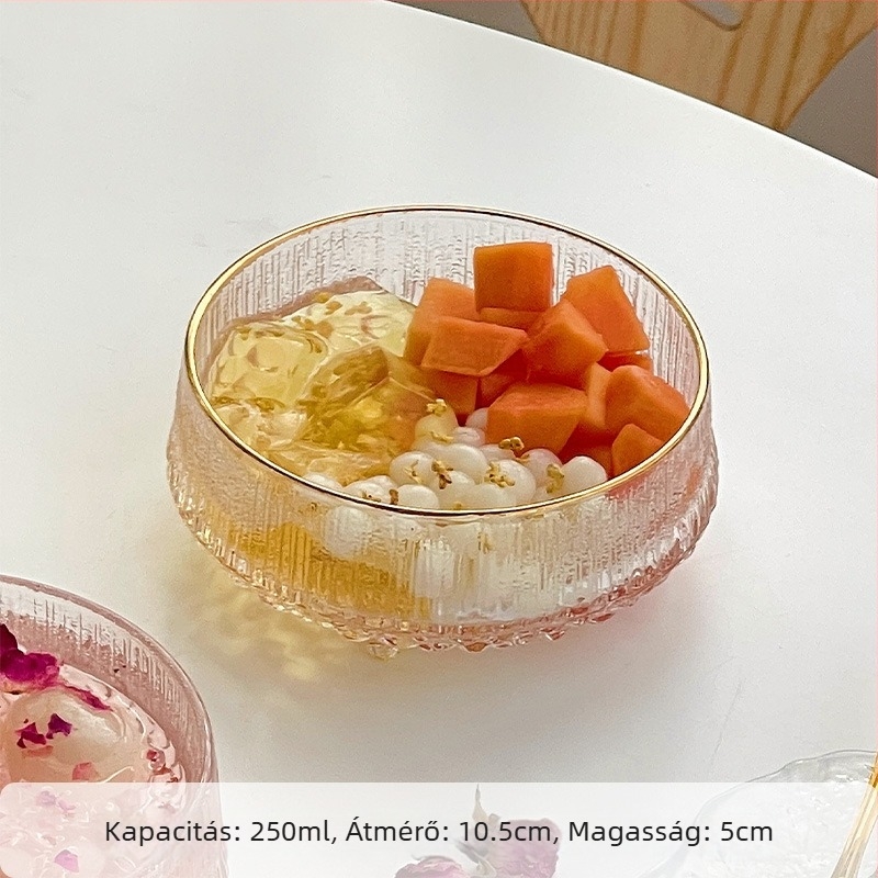 Stílusos üveg desszerttál, szabálytalan alakú, luxus dizájn szépségszalonok számára, madárfészek desszert és zseléhez, átmérő 10–10,9 cm