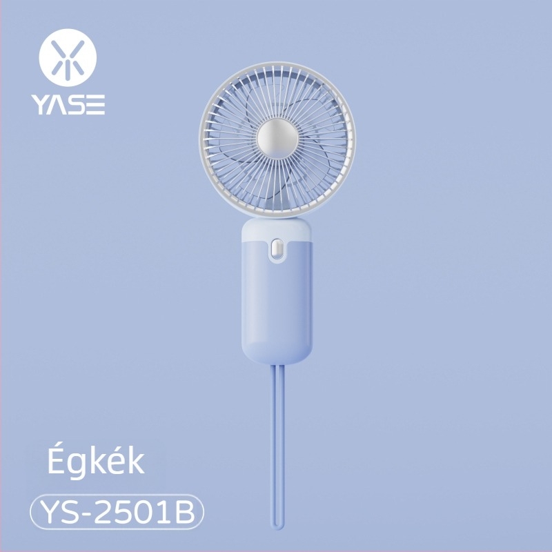 USB mini kézi ventilátor logóval, hordozható, újratölthető, 3 lapát