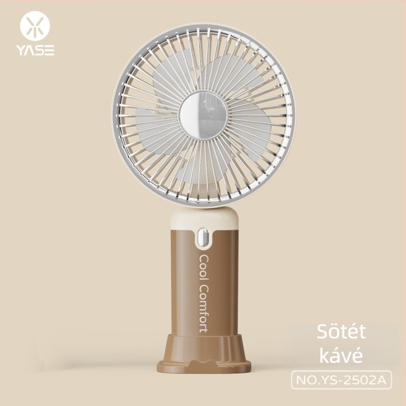 USB mini kézi ventilátor logóval, hordozható, újratölthető, 3 lapát