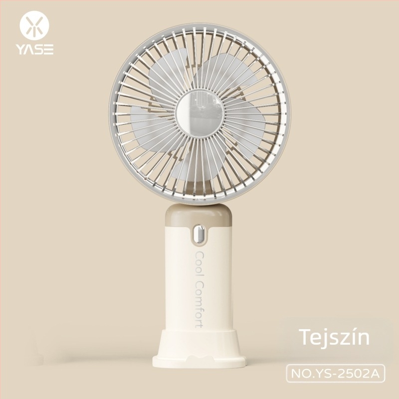 USB mini kézi ventilátor logóval, hordozható, újratölthető, 3 lapát