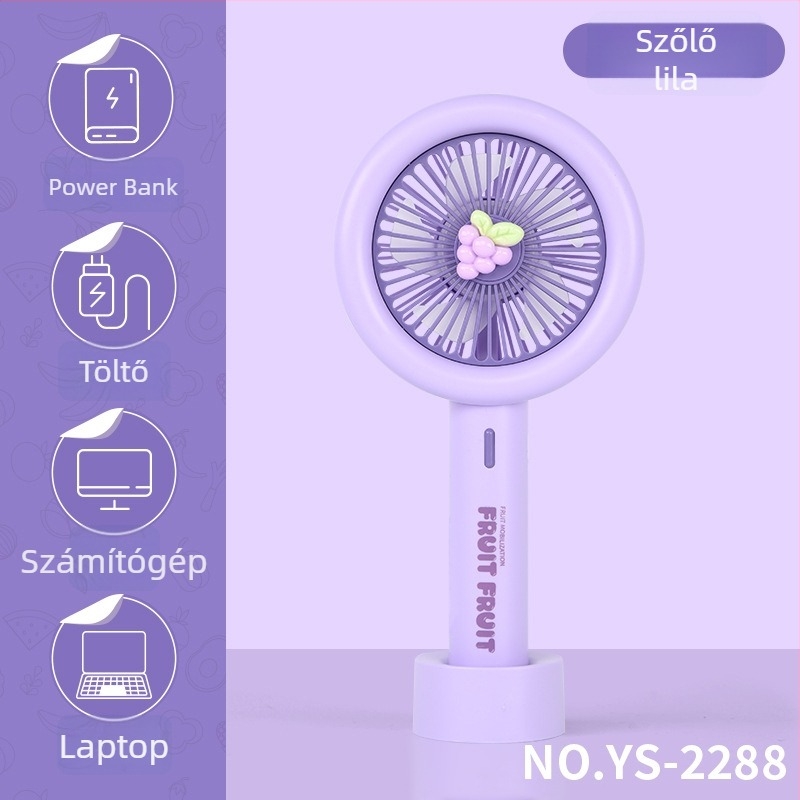 USB mini kézi ventilátor logóval, hordozható, újratölthető, 3 lapát