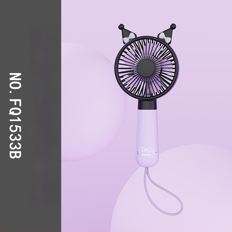 USB mini kézi ventilátor logóval, hordozható, újratölthető, 3 lapát