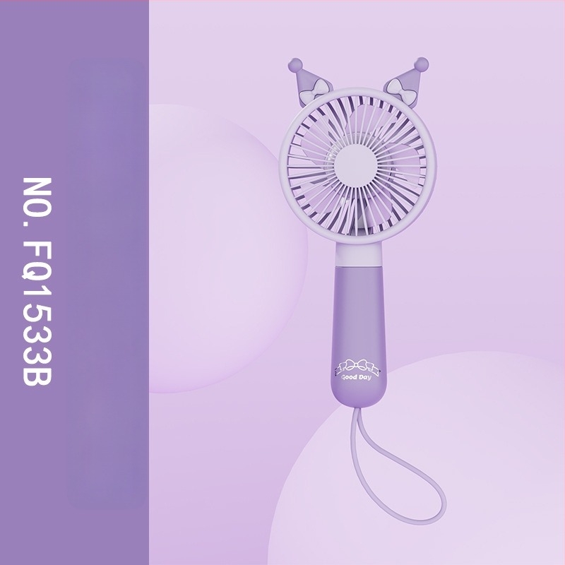 USB mini kézi ventilátor logóval, hordozható, újratölthető, 3 lapát