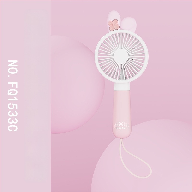 USB mini kézi ventilátor logóval, hordozható, újratölthető, 3 lapát