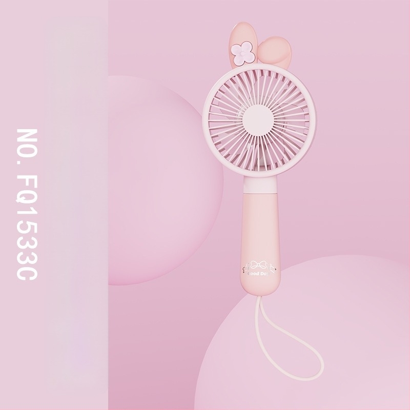 USB mini kézi ventilátor logóval, hordozható, újratölthető, 3 lapát
