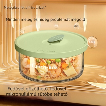 Ultra könnyű boroszilát üvegből készült ebédes doboz, mikrohullámú sütőben használható, nagy kapacitású, zárt gyümölcs- és ételtároló