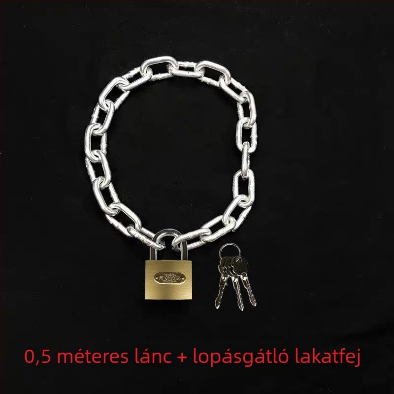 Láncos zár kerékpárhoz és elektromos kerékpárhoz, lopás elleni, acéllánc