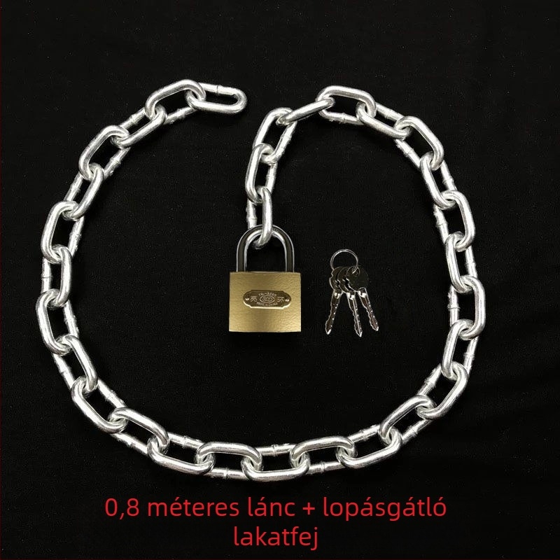 Láncos zár kerékpárhoz és elektromos kerékpárhoz, lopás elleni, acéllánc