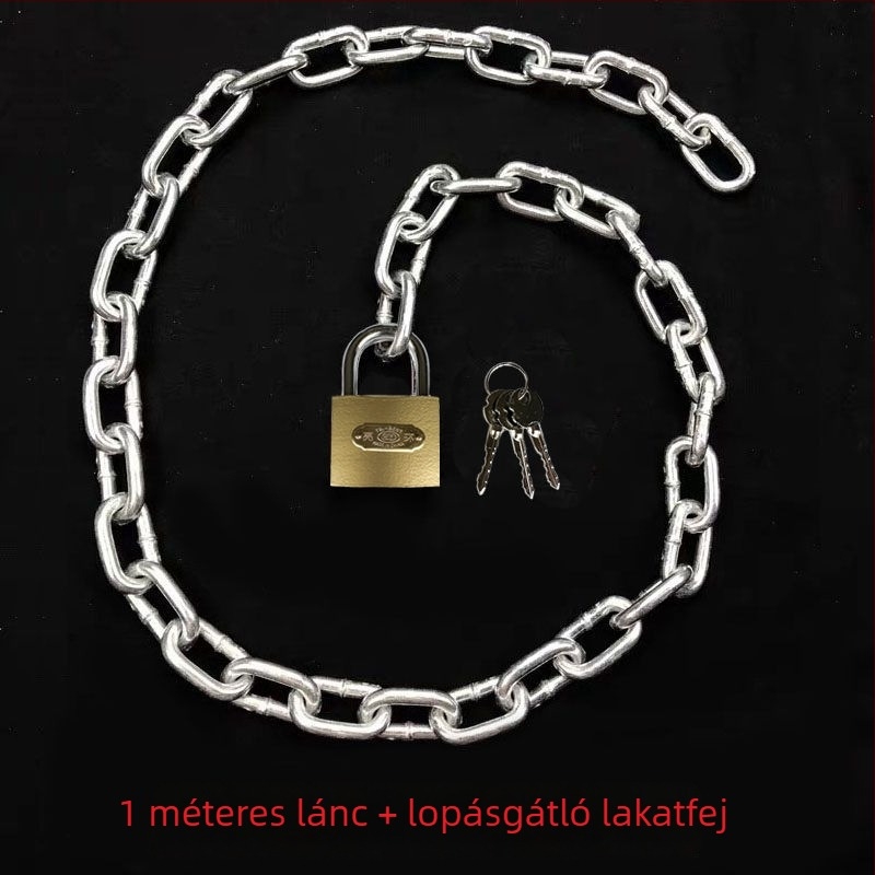 Láncos zár kerékpárhoz és elektromos kerékpárhoz, lopás elleni, acéllánc