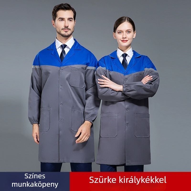 Vízálló férfi munkaruha ősz-télre, fleece béléses, porvédő kabát raktárban végzendő feladatokra