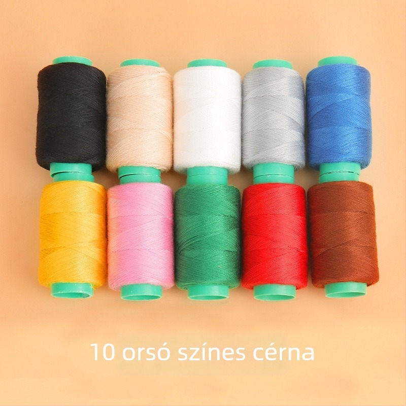 Háztartási varrókészlet fekete-fehér cérnával, praktikus kézi varráshoz