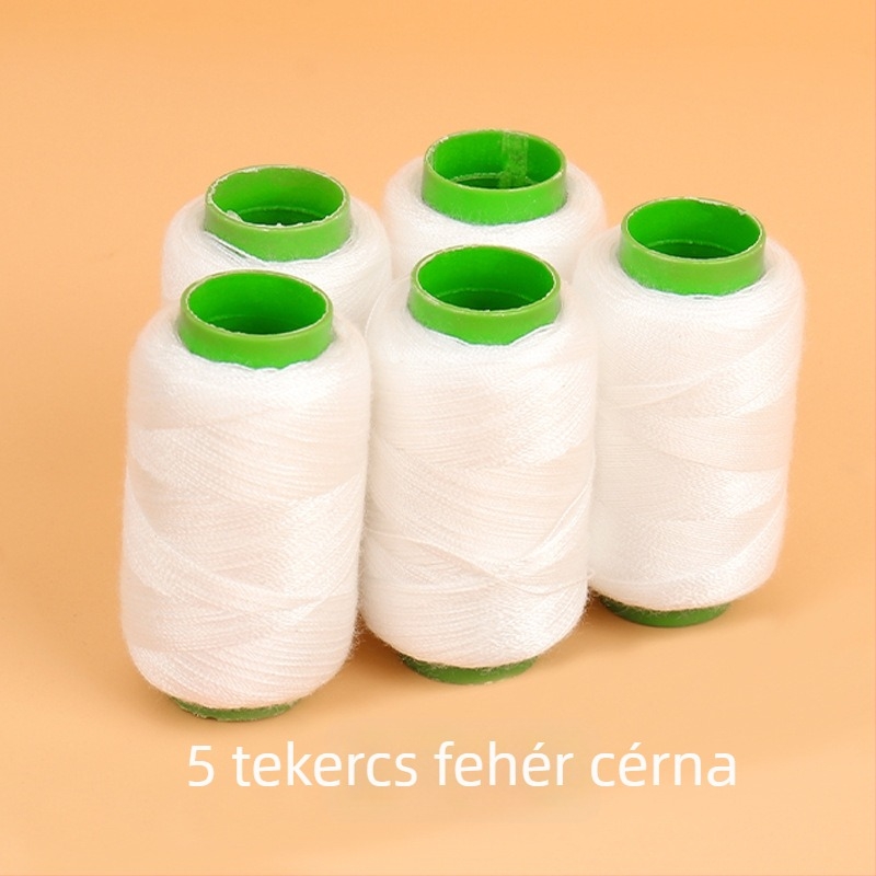Háztartási varrókészlet fekete-fehér cérnával, praktikus kézi varráshoz