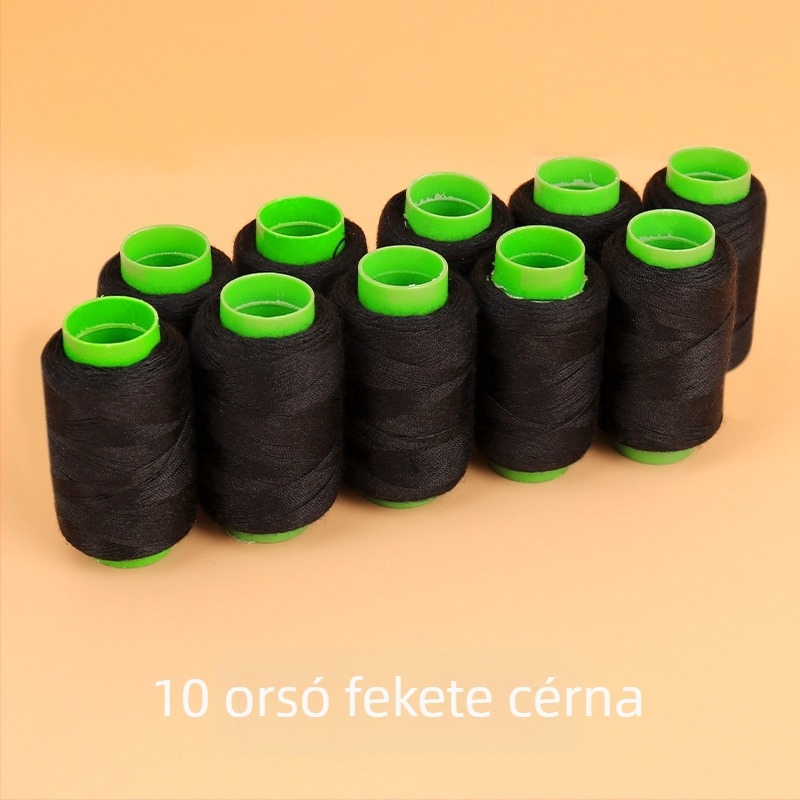 Háztartási varrókészlet fekete-fehér cérnával, praktikus kézi varráshoz