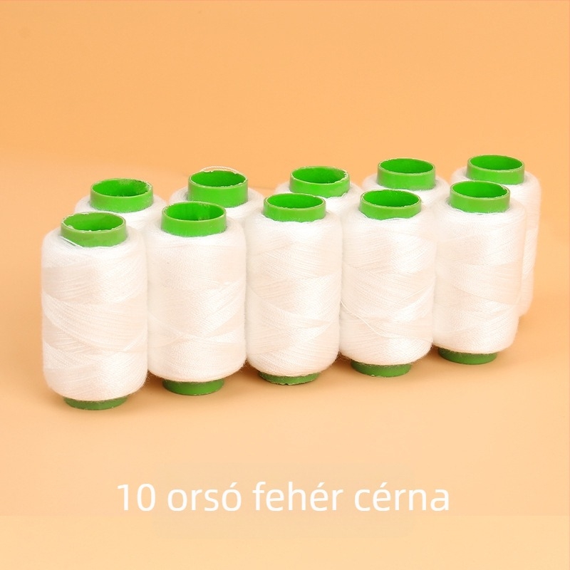 Háztartási varrókészlet fekete-fehér cérnával, praktikus kézi varráshoz