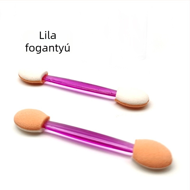 Egyszer használatos szemhéjfesték ecset, dupla végű szivacs, hordozható mini szemsmink ecset.