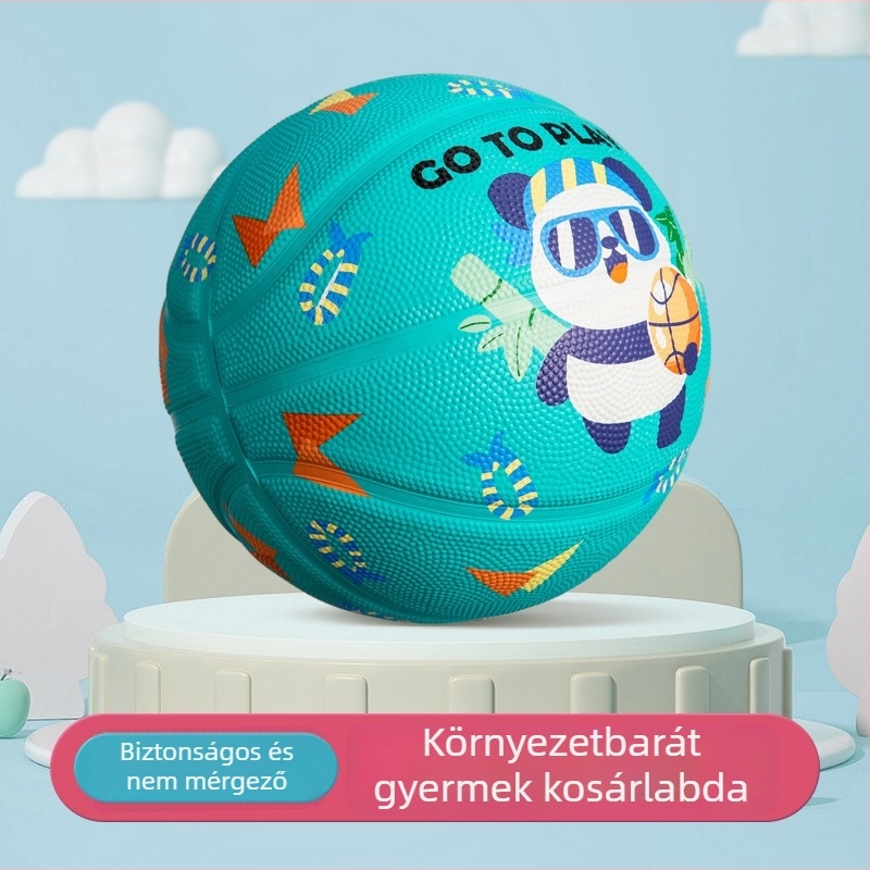 Kék gumilabda gyerekeknek, kezdő méretek 3–7, óvoda és általános iskola számára.