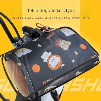 Téli kesztyű elektromos kerékpárhoz és motorkerékpárhoz fleece béléssel, vízálló és szélálló, vastag