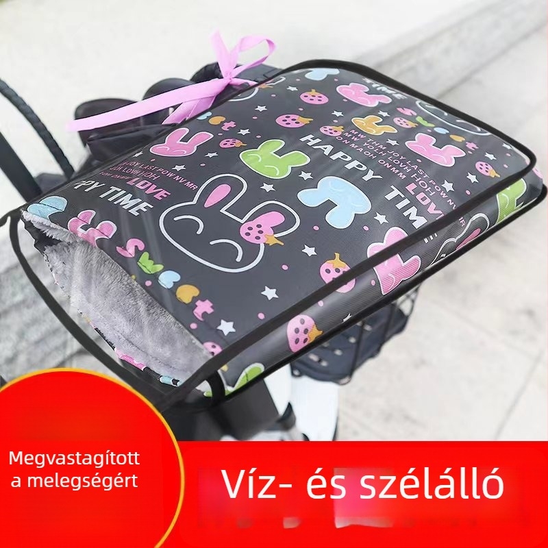 Téli kesztyű elektromos kerékpárhoz és motorkerékpárhoz fleece béléssel, vízálló és szélálló, vastag