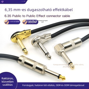 6,35 mm-es gitár effektkábel beépített zajcsökkentéssel elektromos gitárhoz