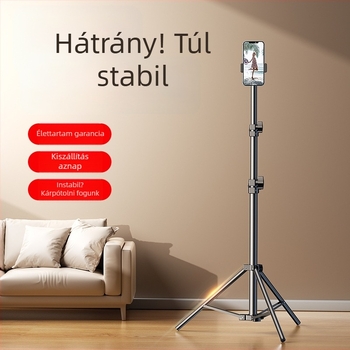 Telefonos élő közvetítéshez padlón álló állvány, teleszkópos, összecsukható, hordozható kültéri fotózáshoz