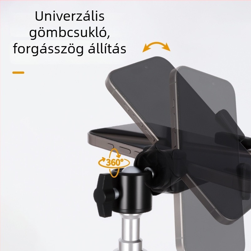 2,1 m-es állvány élő közvetítéshez és telefonos fényképezéshez, telefontartóval, töltőfény és földre álló lámpa tartó