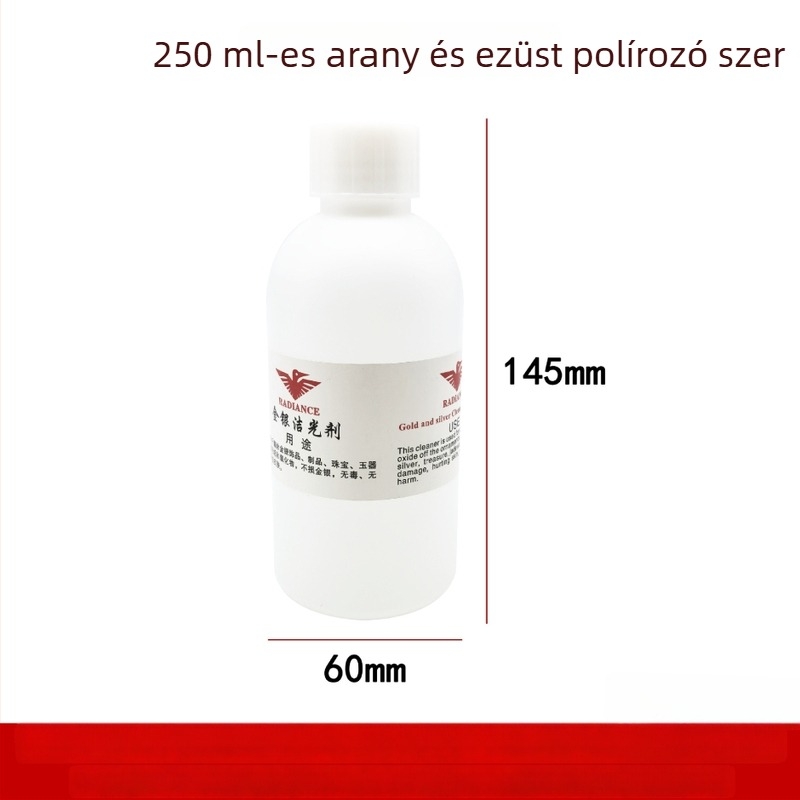 Arany- és ezüst ékszerek tisztító- és polírozó folyadéka oxidáció eltávolítására és ragyogás helyreállítására