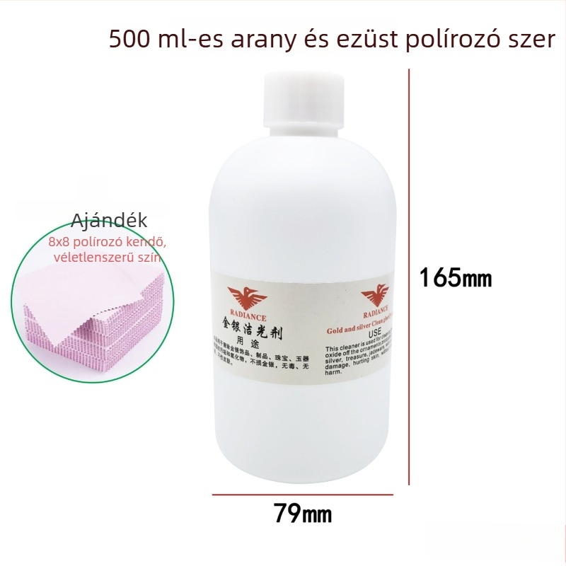 Arany- és ezüst ékszerek tisztító- és polírozó folyadéka oxidáció eltávolítására és ragyogás helyreállítására