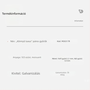 Moissanite párgyűrűk 925-ös ezüstből – esküvői készlet, minimalist geometriai dizájn, finom luxus