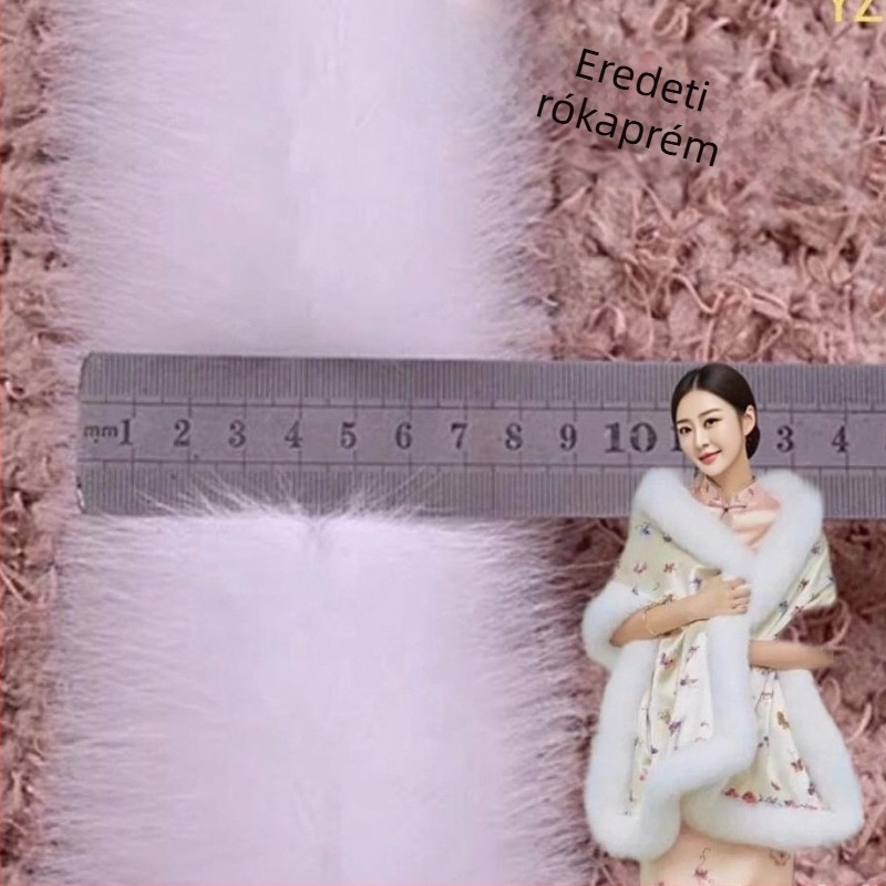 Valódi róka szőrme csíkok Hanfu köpenyhez, DIY díszítő elemek, női kabát személyre szabható