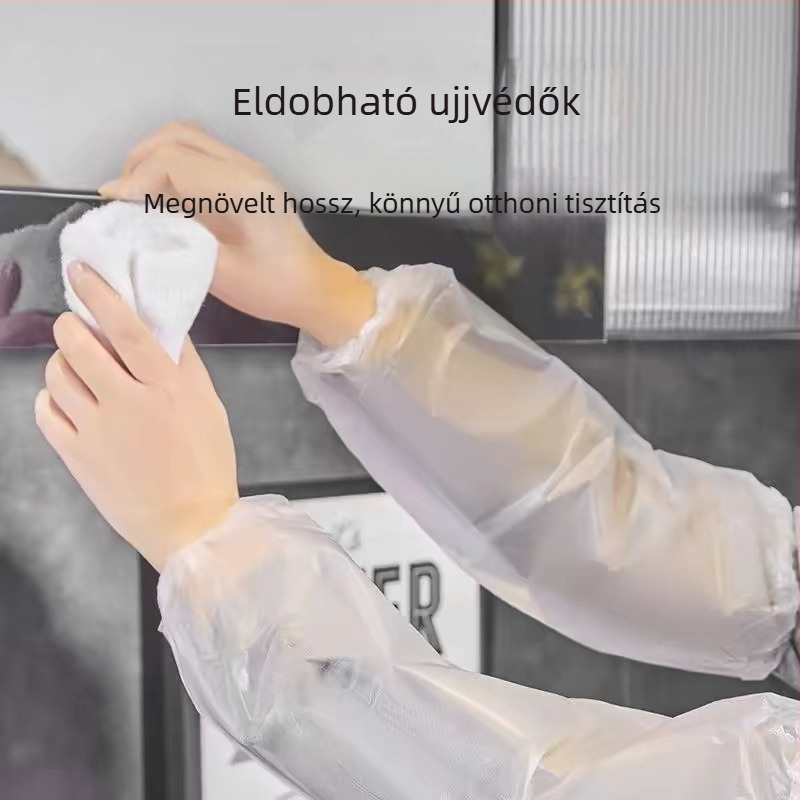 Eldobható, átlátszó PE védőkarok a konyhába, hosszított hosszúságú, vízálló és olajálló
