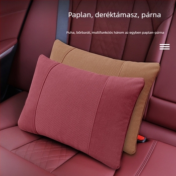 Autóhoz készült 2-in-1 párna és takaró, összecsukható, multifunkcionális ágyéki támasz