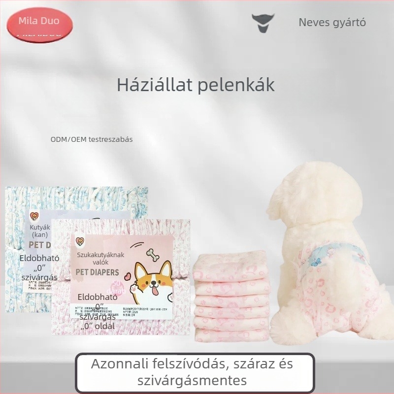 Kutyapelenkák hím- és nőstény kutyáknak, speciális higiéniai párnák, kis testű kutyák számára nadrág a vizeletvédelme érdekében