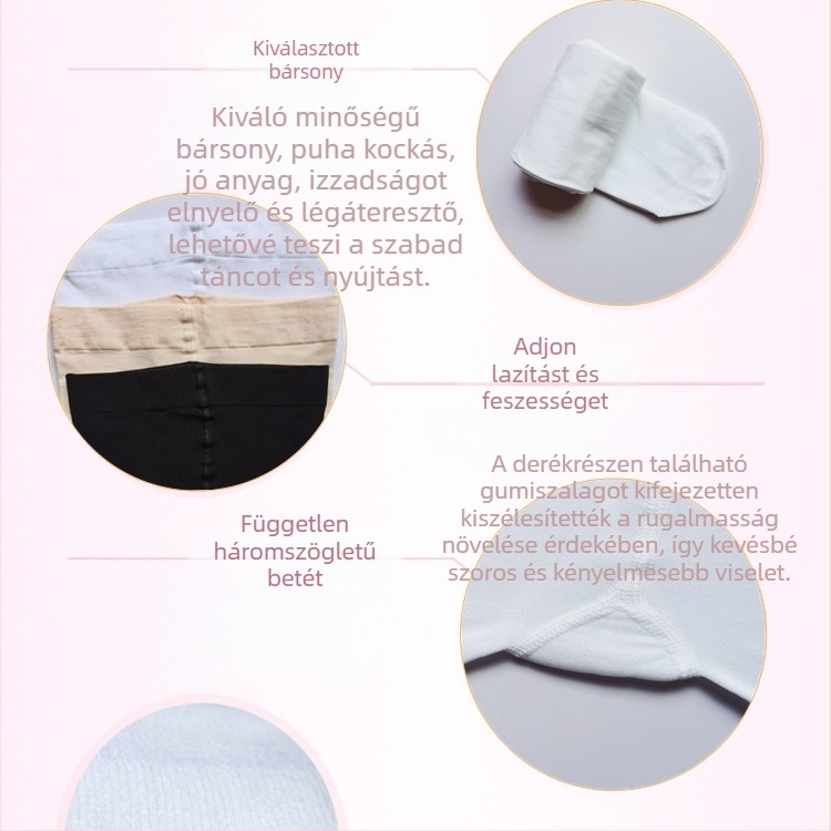 Gyerekeknek szóló velúr balett harisnya, gyakorlatra és vizsgára, fehér