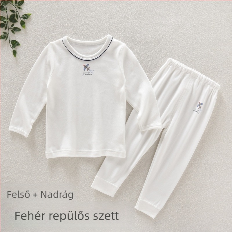 Két darabos gyerekruha szett japán stílusú repülő mintával, hosszú ujjú felső és nadrág, 100% pamut, 3–8 éves fiúknak