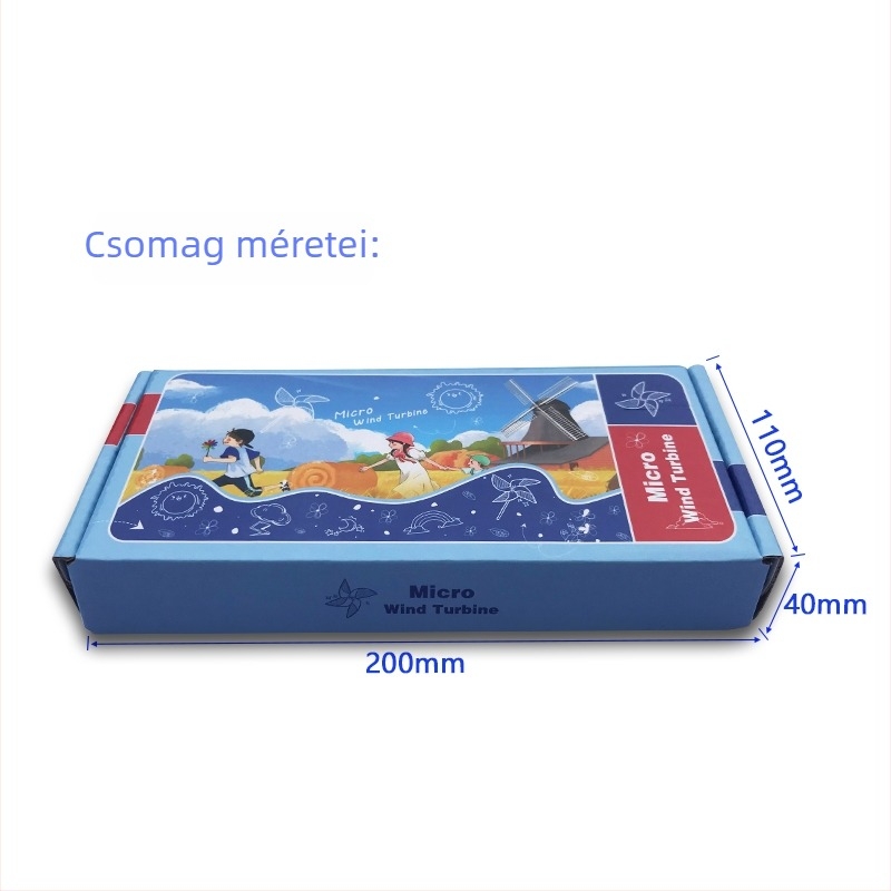 Bázis nélküli mikroszél-turbina LED-del – mini demonstrációs modell kutatási célokra