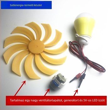 Függőleges tengelyű szélturbina, 36 W, állandó mágneses DC motor, 12–24 V