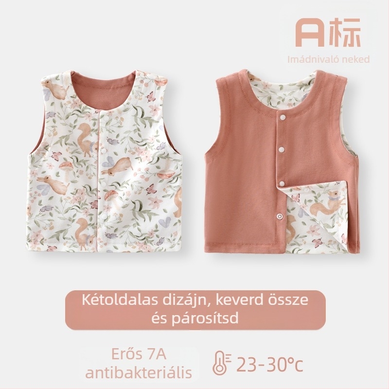 100% pamut baba mellény újszülötteknek, egész éves viselet, ujjatlan